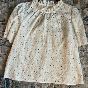Sezane pie crust eyelet top - size 40